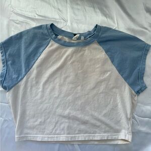 PacSun Blue and White Crop Top